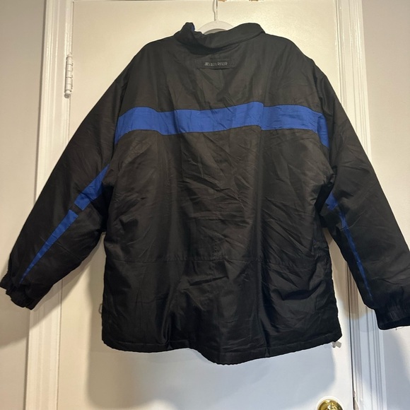 STARTER VTG Y2K Men’s Sz: XL Down Jacket Heavy Duty Ski Winter Black & Blue. - Picture 2 of 16